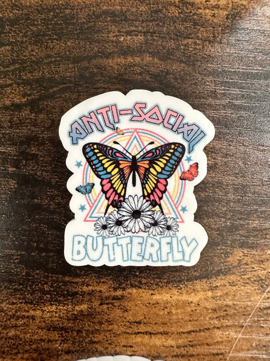 Anti-Social Butterfly  - Resin Planar Flatback Acrylic Embellishment