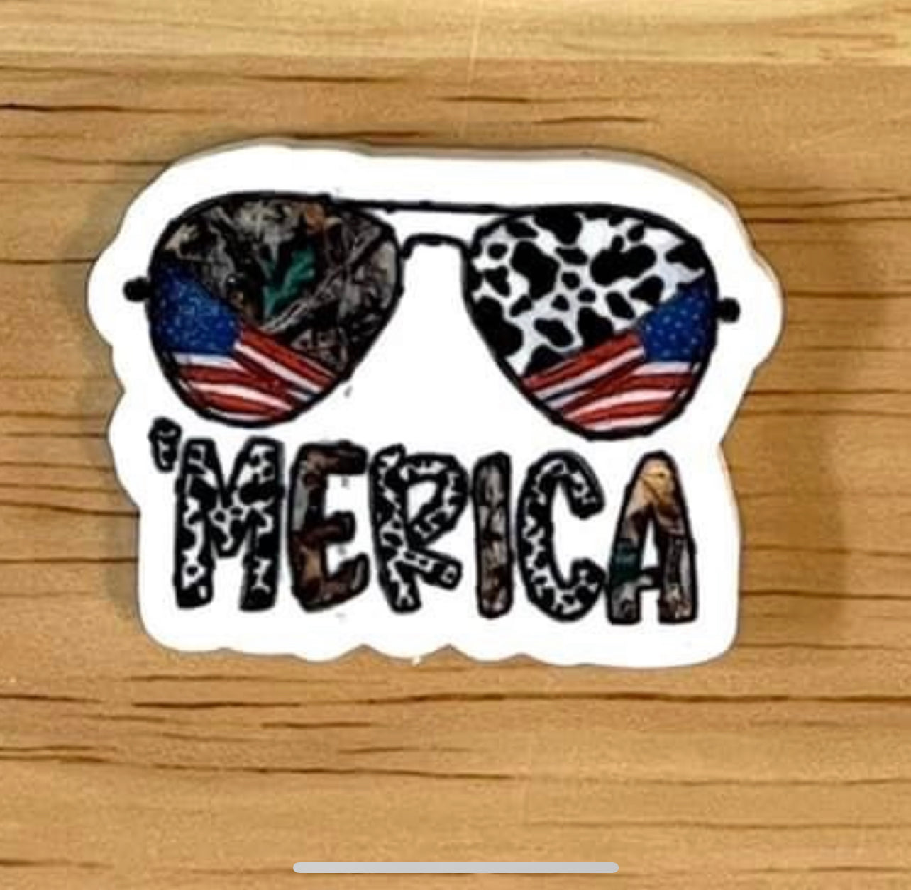 'Merica Sunglasses - I Resin Planar Flatback Acrylic Embellishment