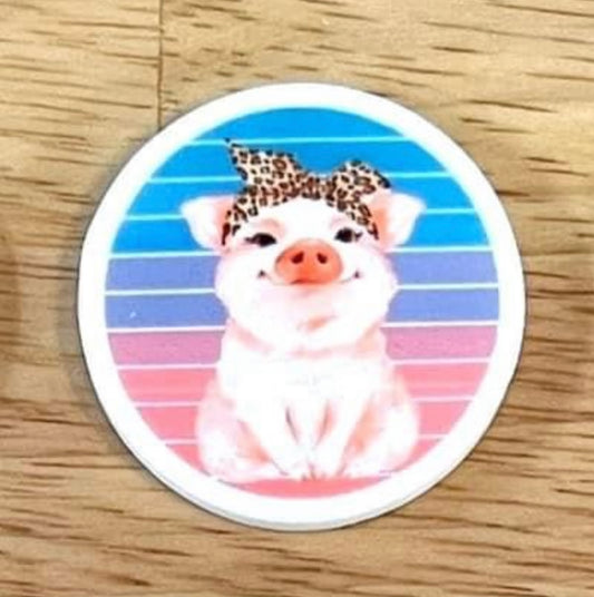 Pig Wearing Headband - I Resin Planar Flatback Acrylic Embellishment