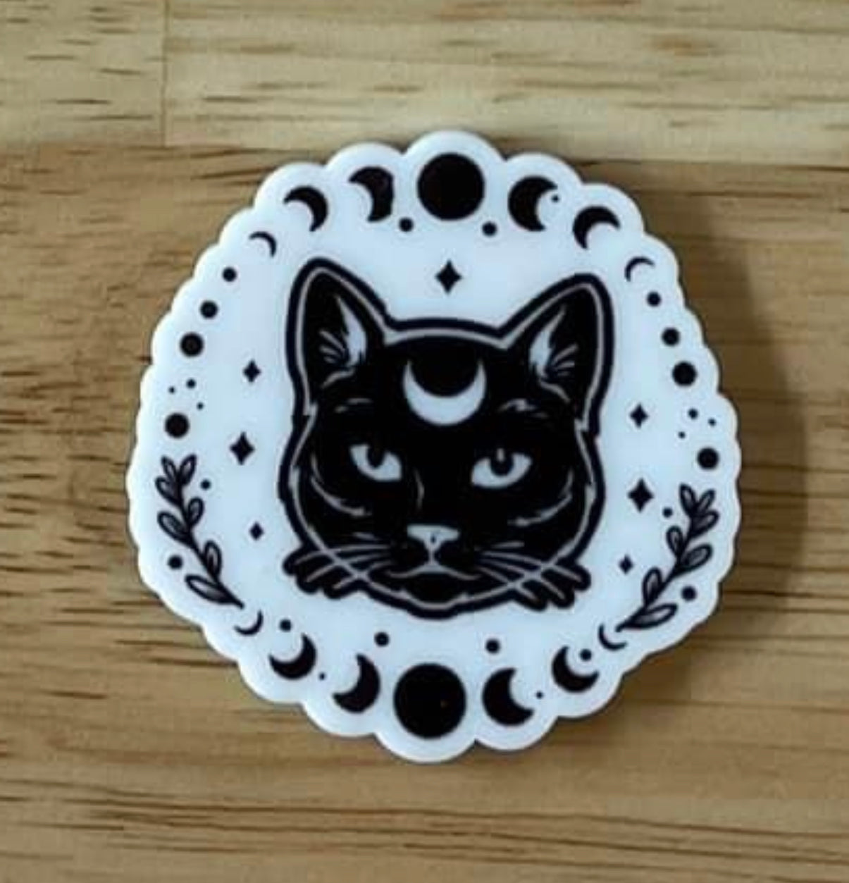 Moon Phase Cat - Resin Planar Flatback Acrylic Embellishment