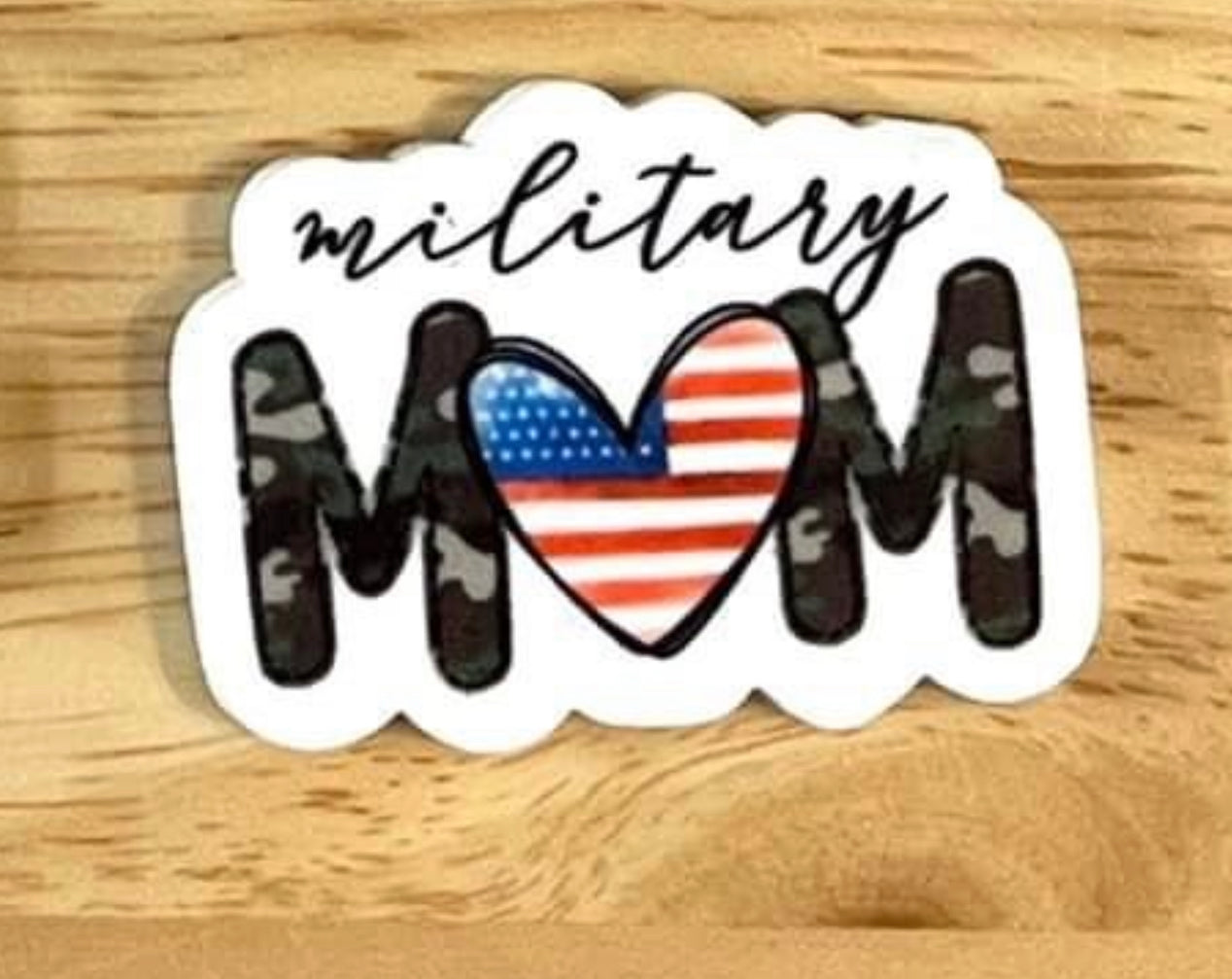 Military Mom - I Resin Planar Flatback Acrylic Embellishment