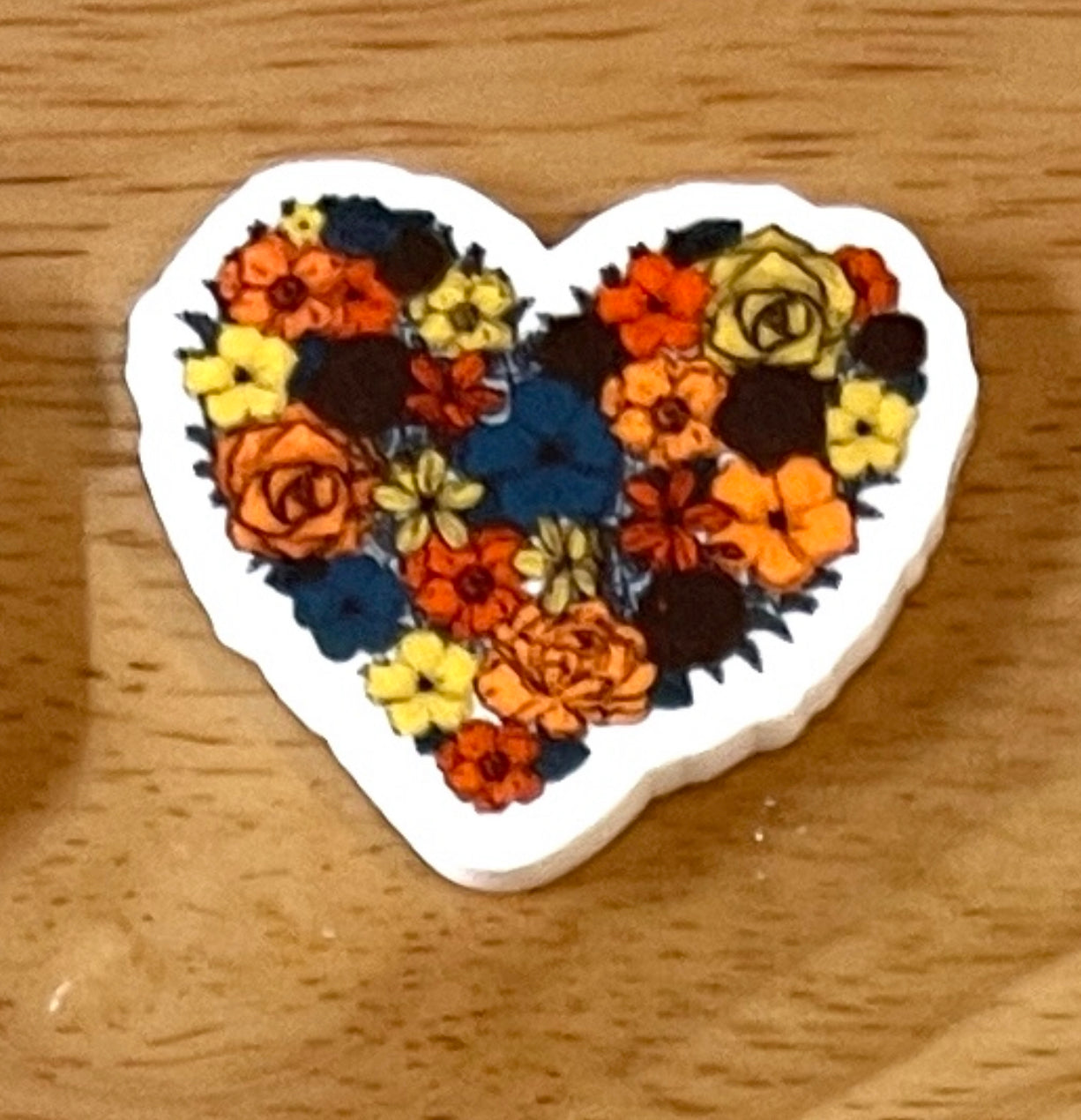 Flower Heart - Resin Planar Flatback Acrylic Embellishment