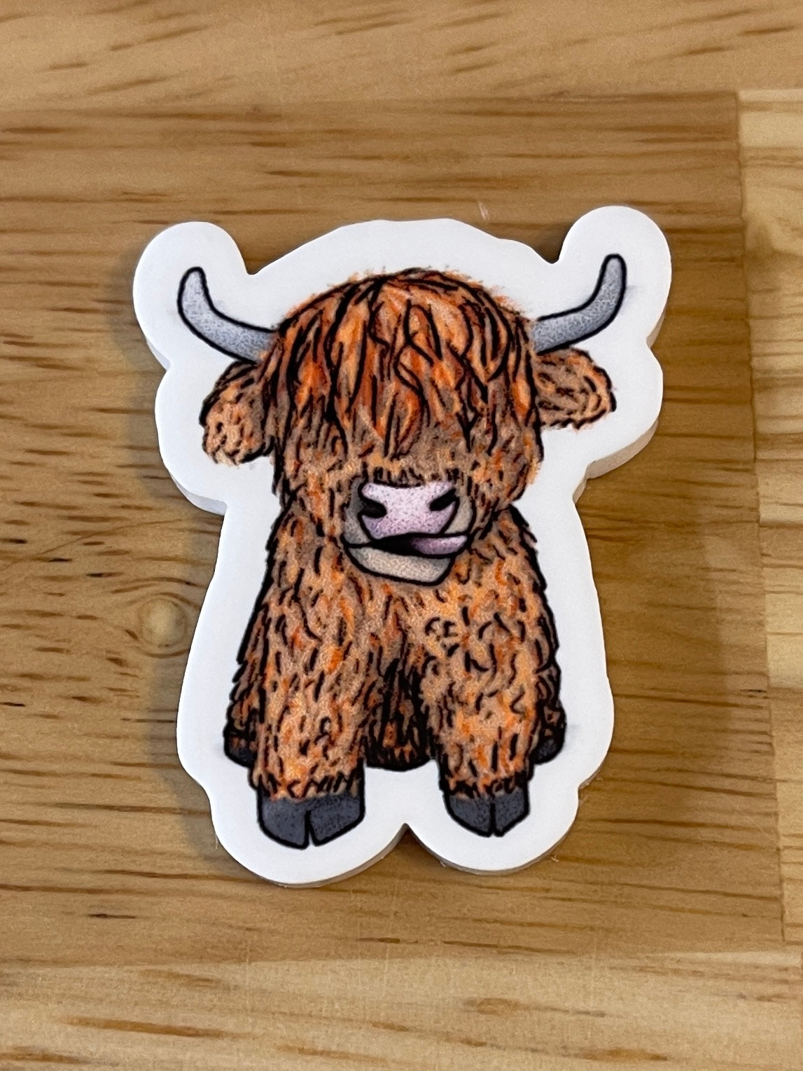 Highland Cow - Resin Planar Flatback Acrylic Embellishment