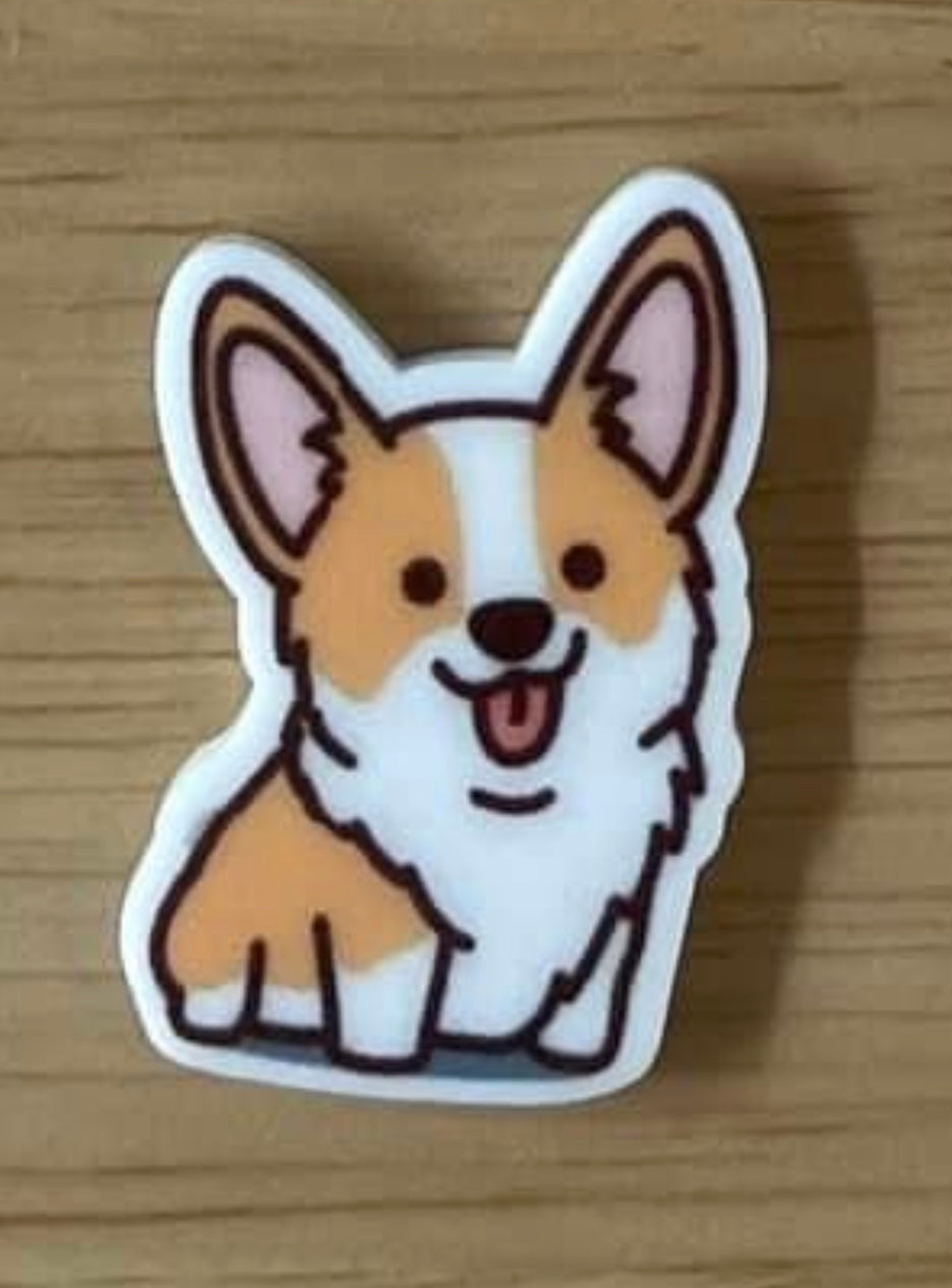 Sitting Corgi - Resin Planar Flatback Acrylic Embellishment