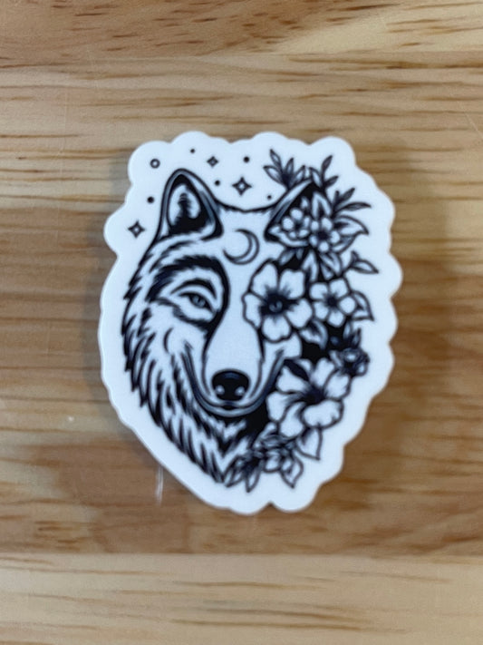 Flower Wolf - Resin Planar Flatback Acrylic Embellishment