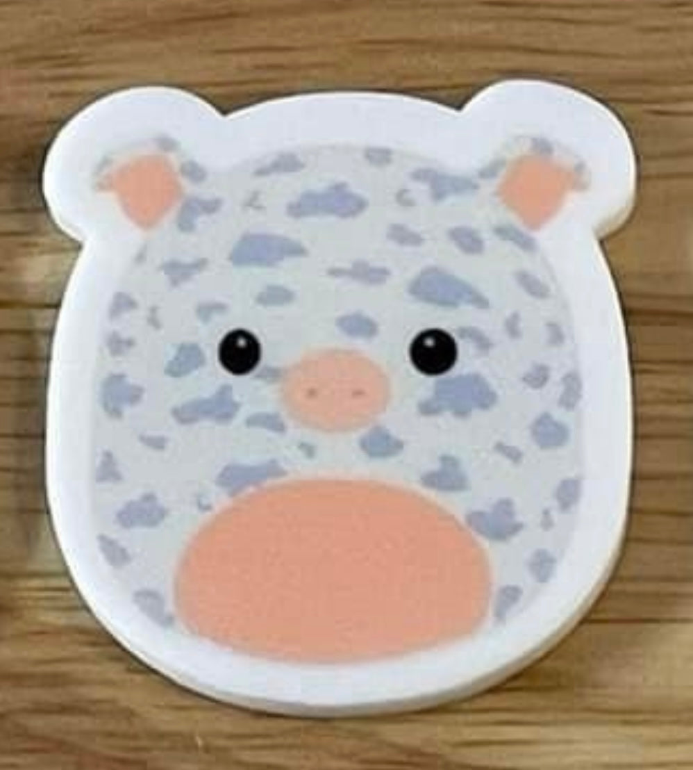 Stuffed Spotted Pig - Planar Resin Flatback Acrylic Embellishment