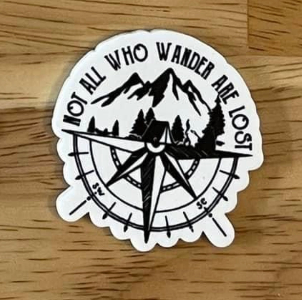 Not All Who Wander Are Lost Compass - Resin Planar Flatback Acrylic Embellishment