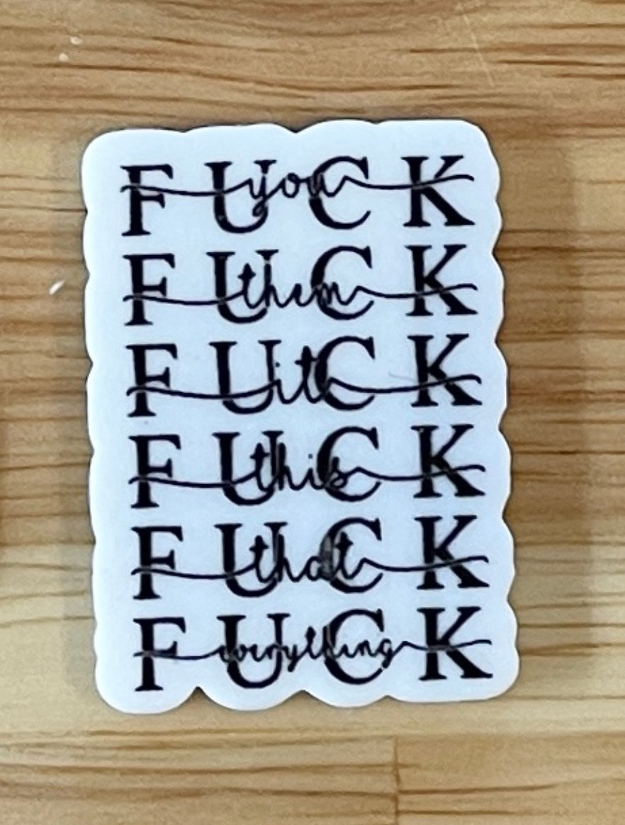 Fuck x6 - I Resin Planar Flatback Acrylic Embellishment