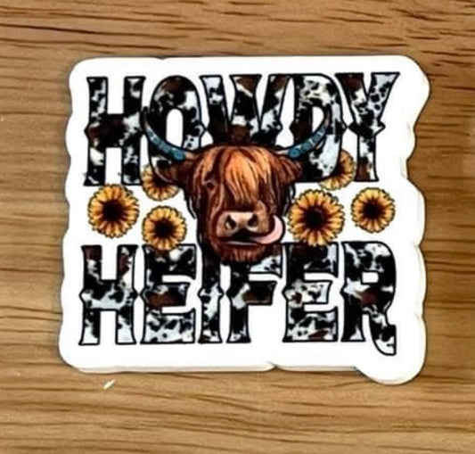 Howdy Heifer - I Resin Planar Flatback Acrylic Embellishment