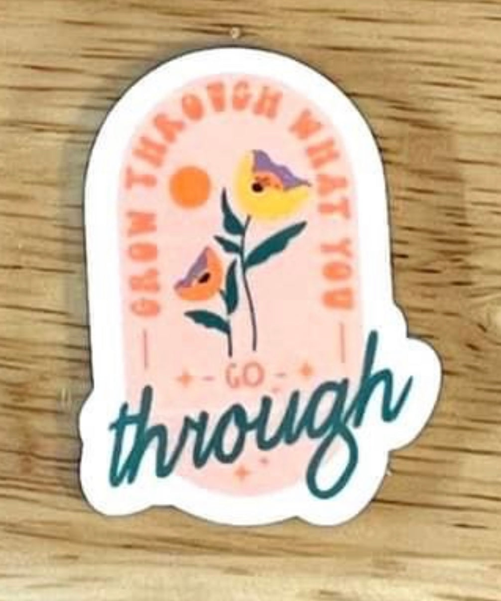 Grow Through What You Go Through - I Resin Planar Flatback Acrylic Embellishment