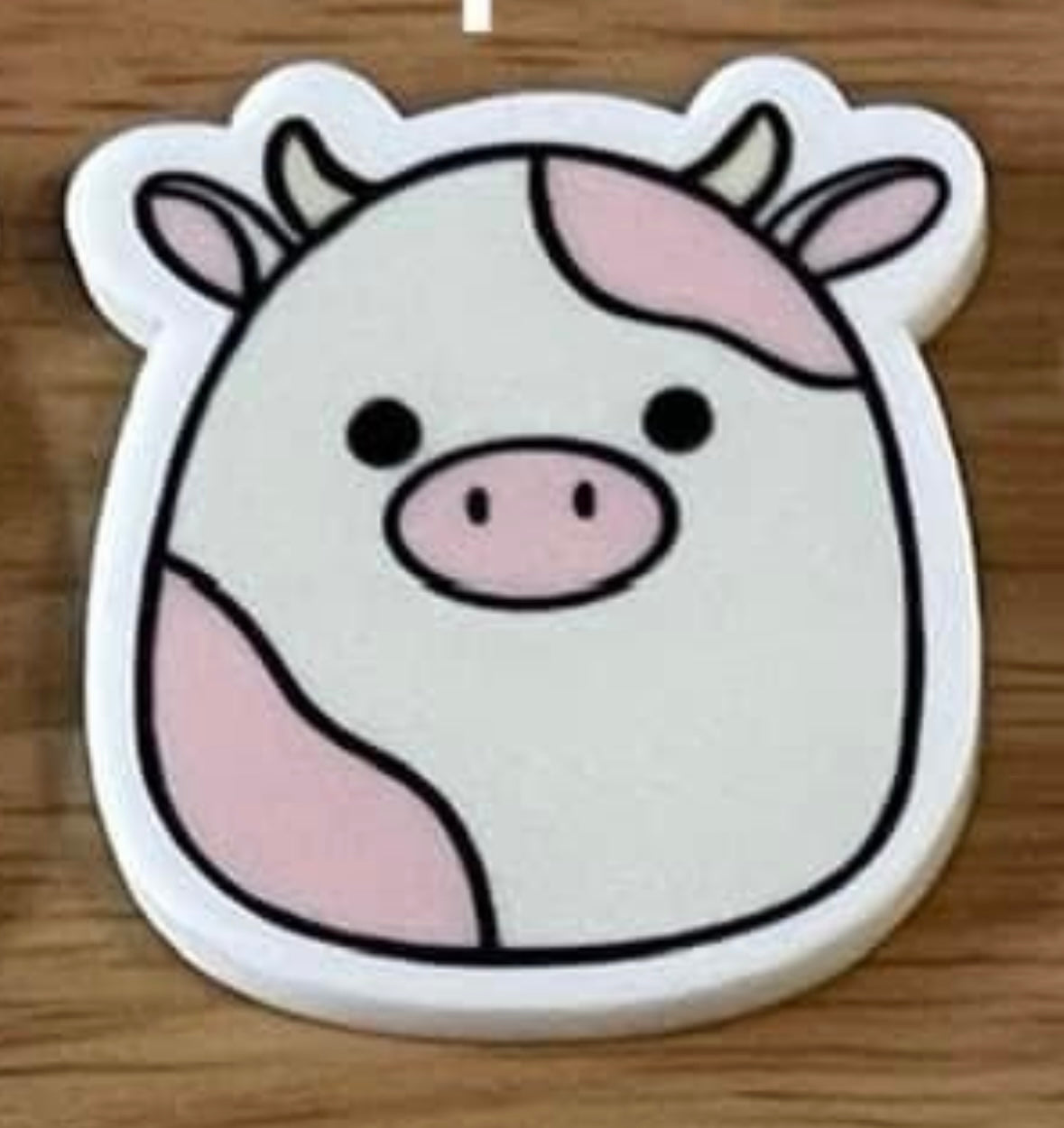 Stuffed Pink Cow - Planar Resin Flatback Acrylic Embellishment