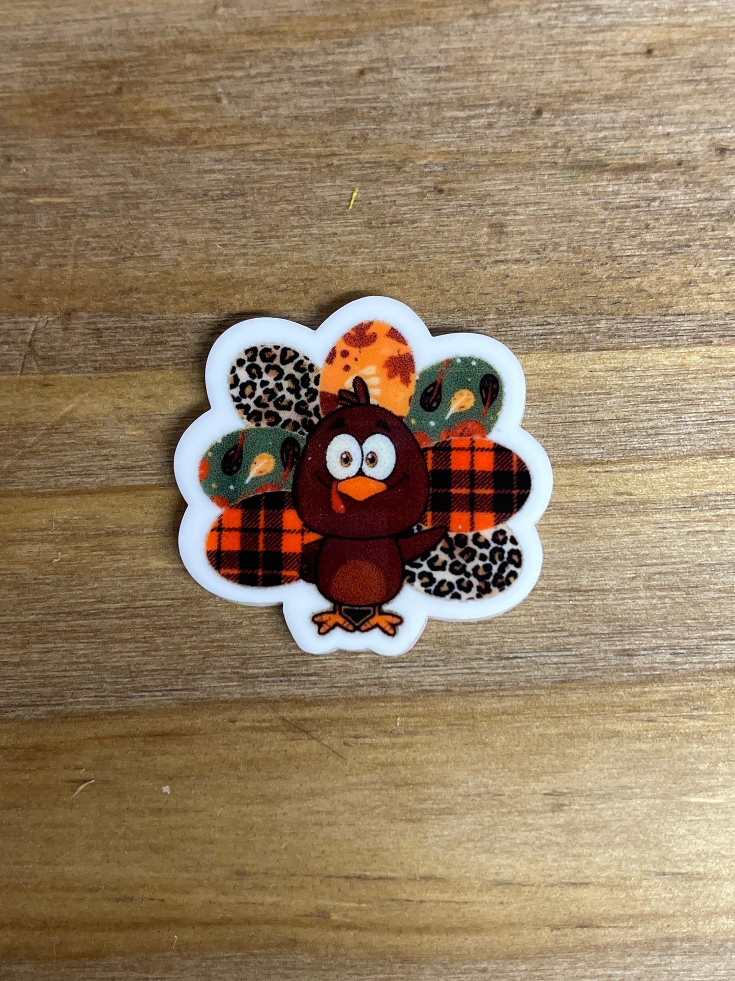 Quilted Turkey - Resin Planar Flatback Acrylic Embellishment