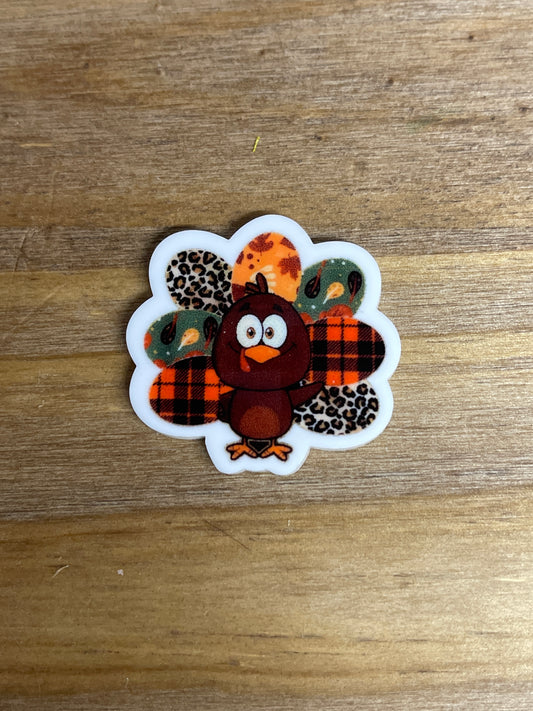 Quilted Turkey - Resin Planar Flatback Acrylic Embellishment