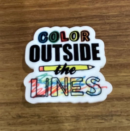 Color outside the lines - Resin Planar Flatback Acrylic Embellishment