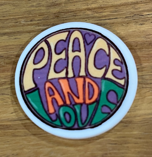 Peace and Love  - Resin Planar Flatback Acrylic Embellishment