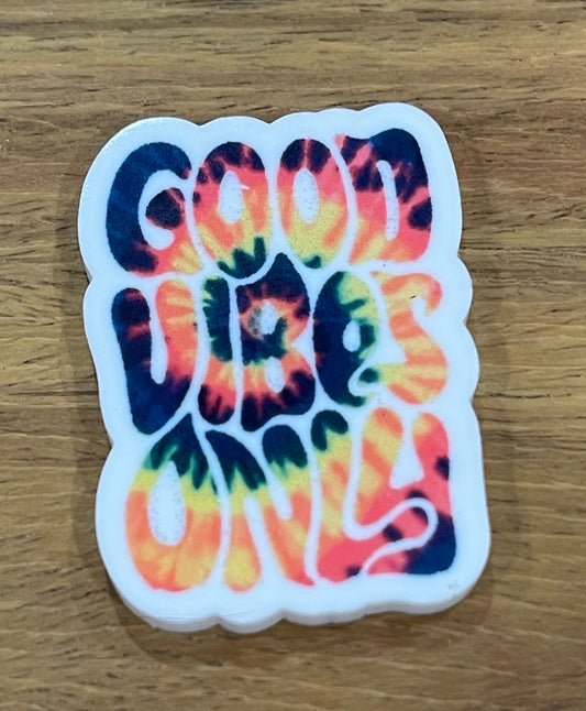 Tye Dye Good Vibes Only - Resin Planar Flatback Acrylic Embellishment