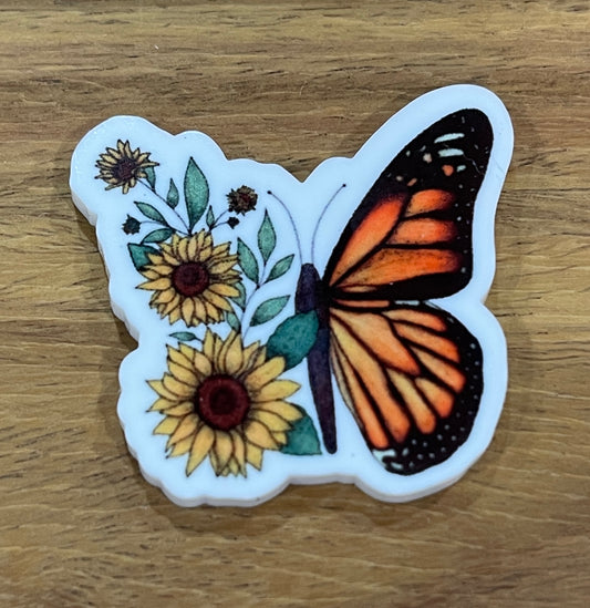 Flower Butterfly - Resin Planar Flatback Acrylic Embellishment