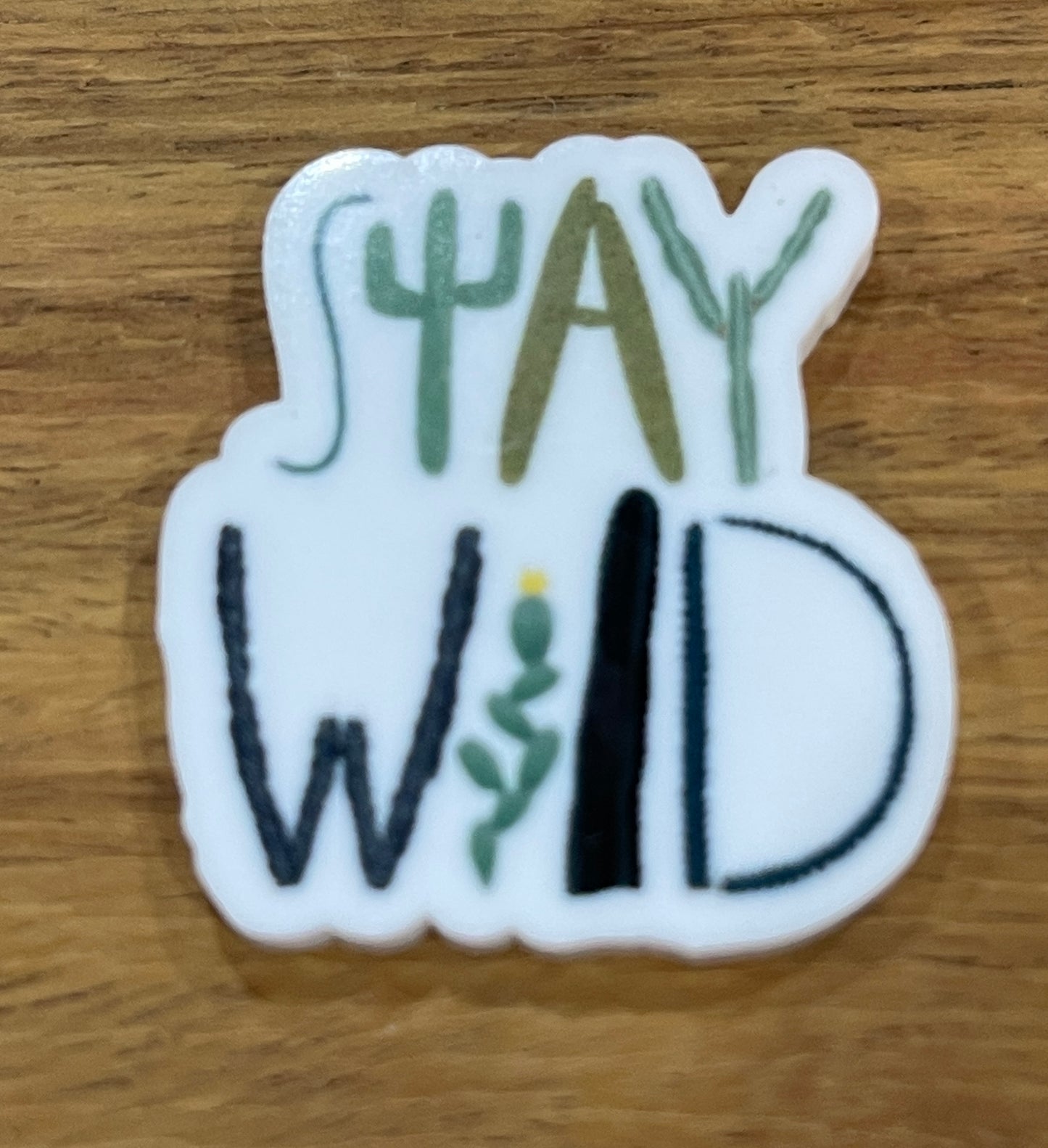 Stay Wild Cactus - Resin Planar Flatback Acrylic Embellishment