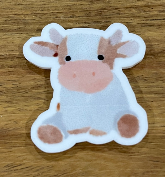 Fluffy Cow - Resin Planar Flatback Acrylic Embellishment