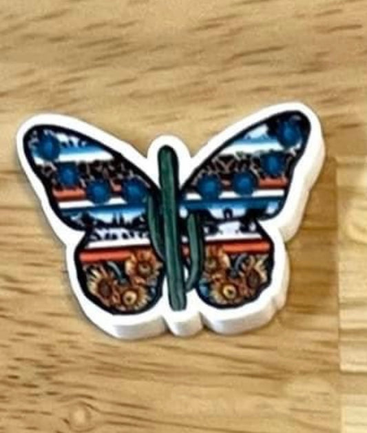 Western Butterfly Cactus - Resin Planar Flatback Acrylic Embellishment