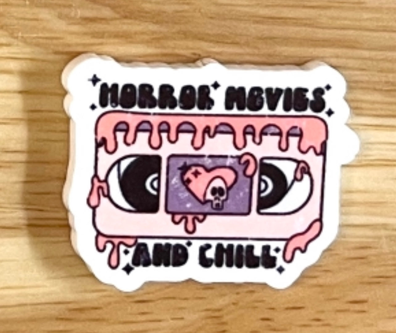 Horror Movies and Chill VHS  - Resin Planar Flatback Acrylic Embellishment