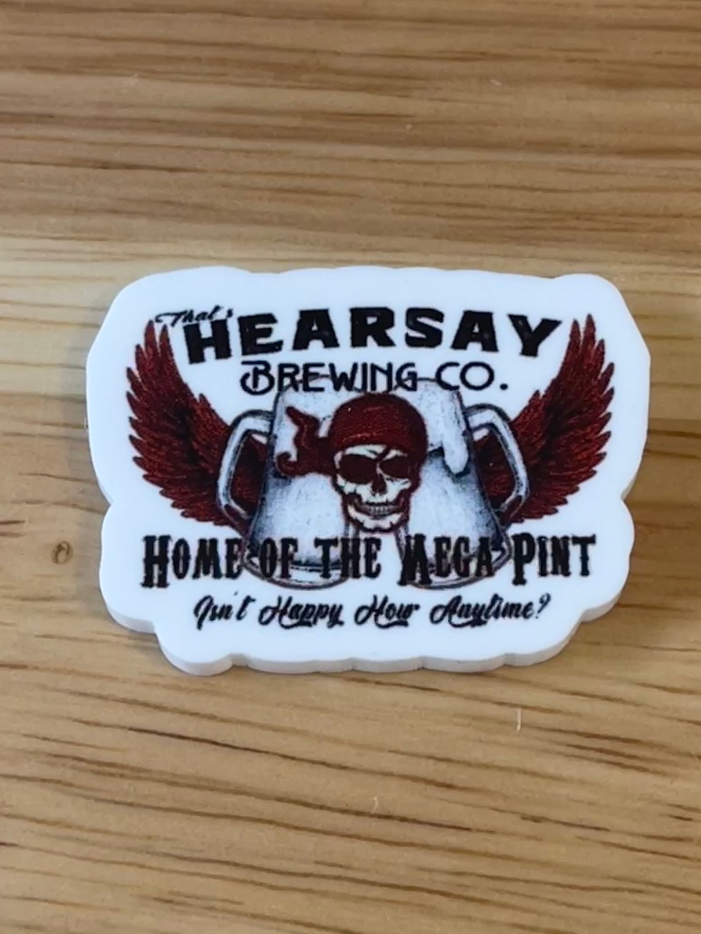 Hearsay brewing company with wings - Resin Planar Flatback Acrylic Embellishment