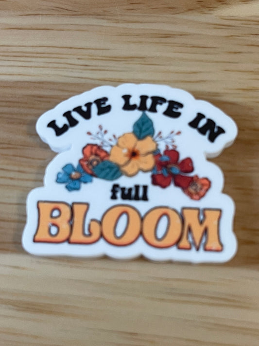 Live life in full bloom - Resin Planar Flatback Acrylic Embellishment