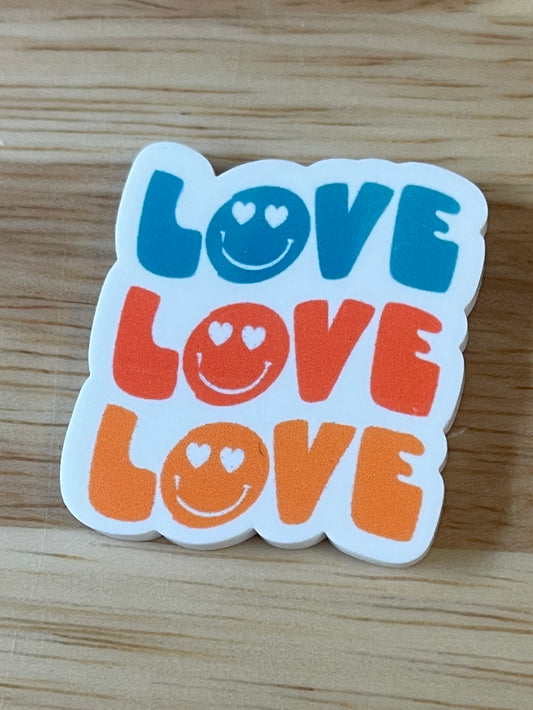 Love X3 - Resin Planar Flatback Acrylic Embellishment