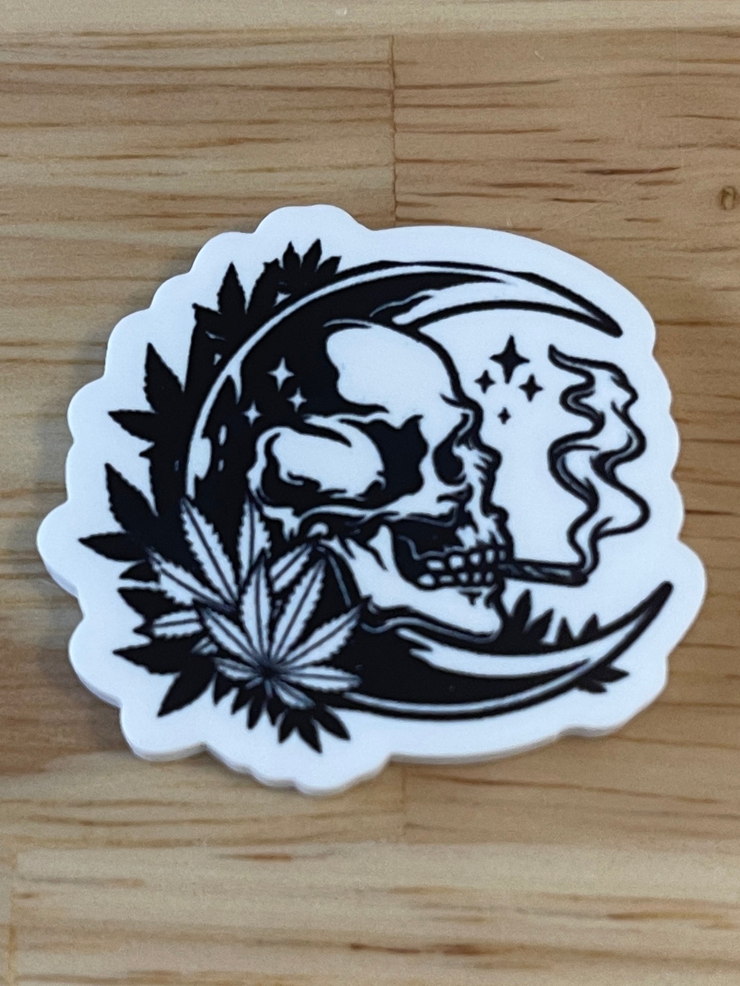 Smoking skeleton man on the moon - Resin Planar Flatback Acrylic Embellishment