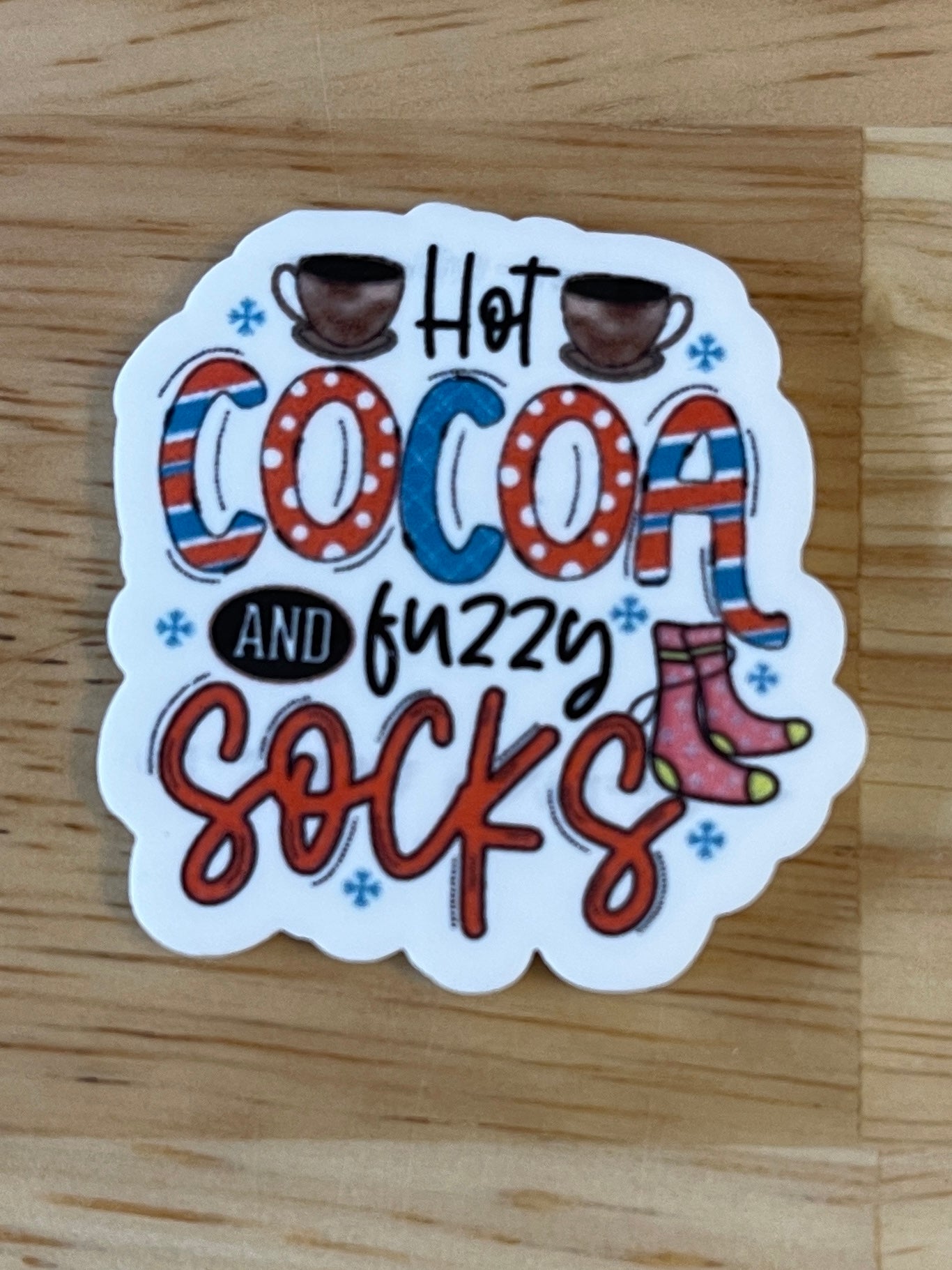 Hot Coco Fuzzy Socks - Resin Planar Flatback Acrylic Embellishment