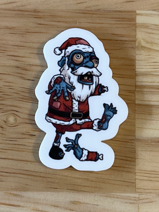 Zombie Santa - Resin Planar Flatback Acrylic Embellishment