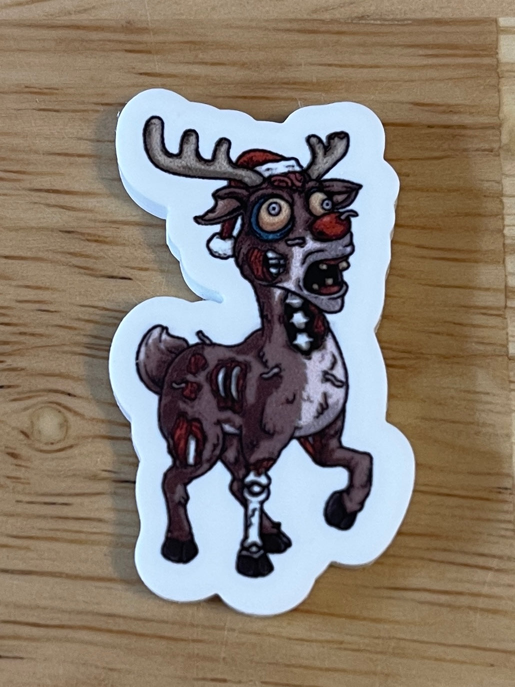 Zombie Reindeer - Resin Planar Flatback Acrylic Embellishment