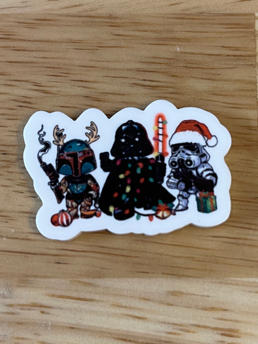 Christmas Space Men- Resin Planar Flatback Acrylic Embellishment