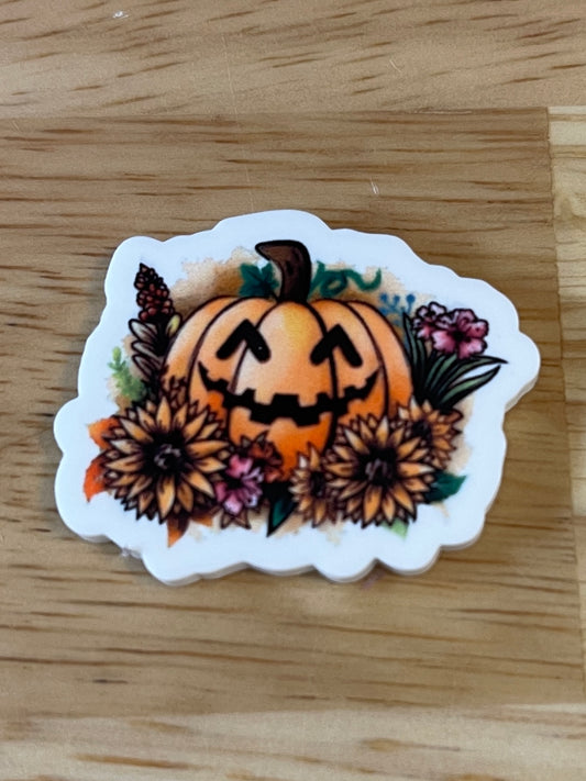 Fall Pumpkin- Resin Planar Flatback Acrylic Embellishment