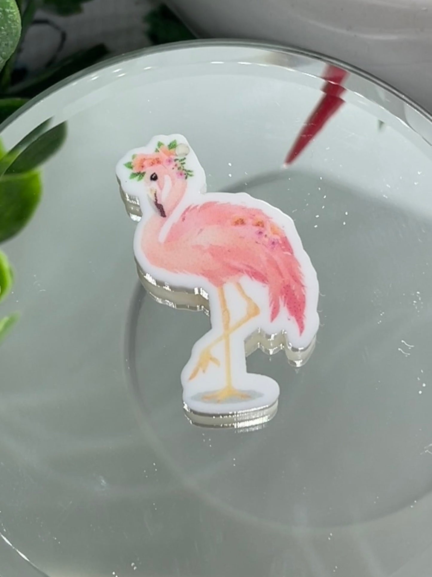 Pink Flamingo - Planar Resin Flatback Acrylic Embellishment