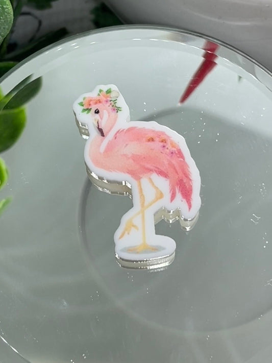 Pink Flamingo - Planar Resin Flatback Acrylic Embellishment