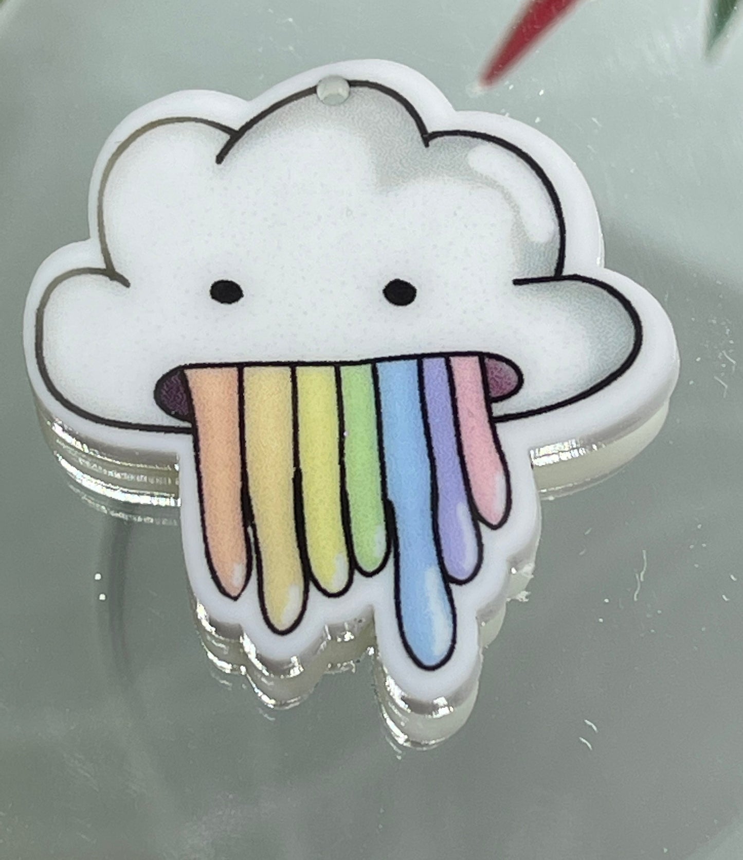 Puking Rainbow Cloud - Planar Flat backs - Resin Flat back - Acrylic Embellishment