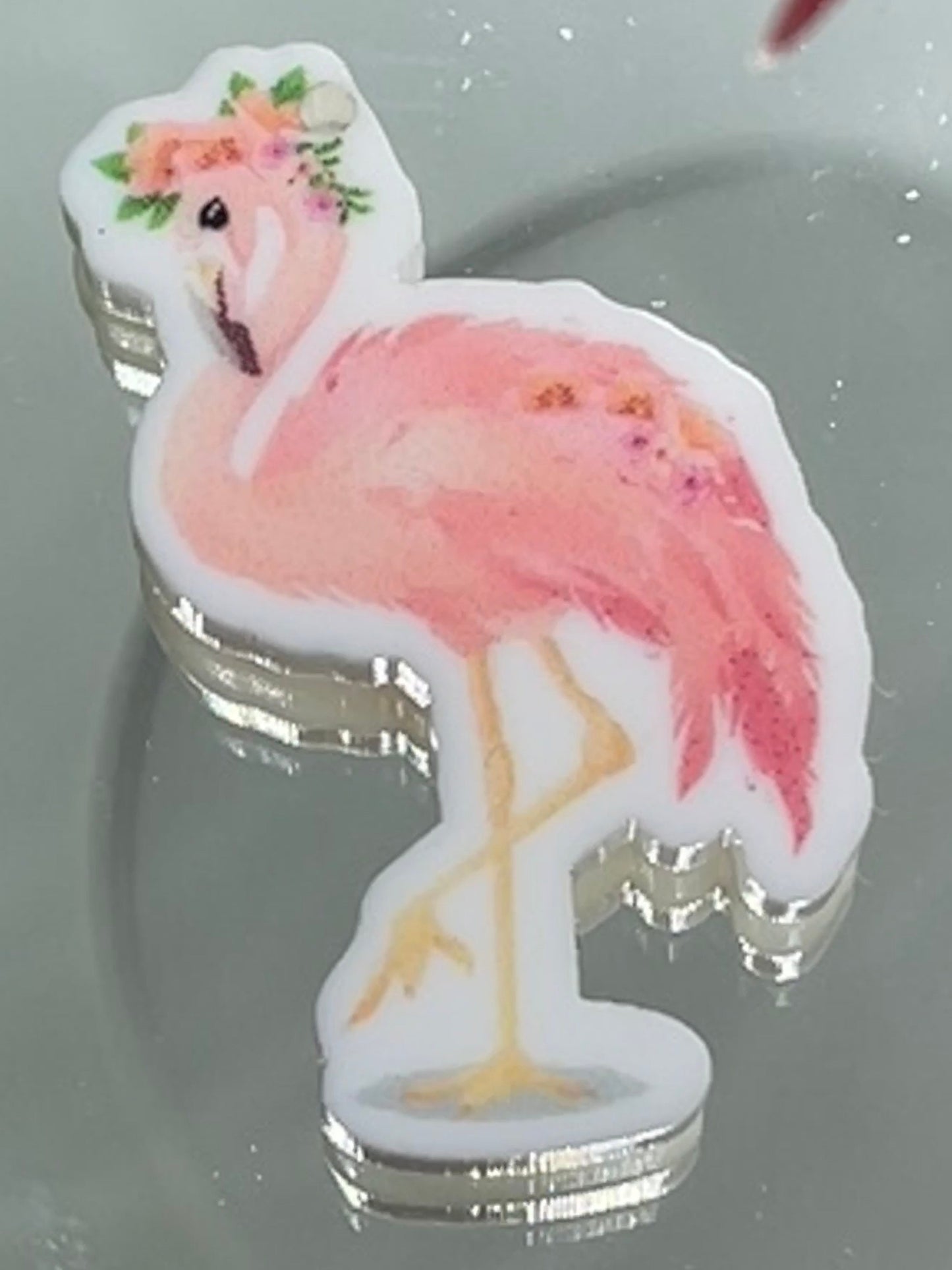 Pink Flamingo - Planar Resin Flatback Acrylic Embellishment