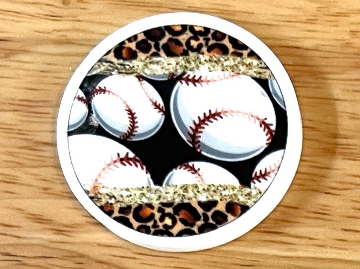 Baseball Circle - Planar Resin Flatback Acrylic Embellishment