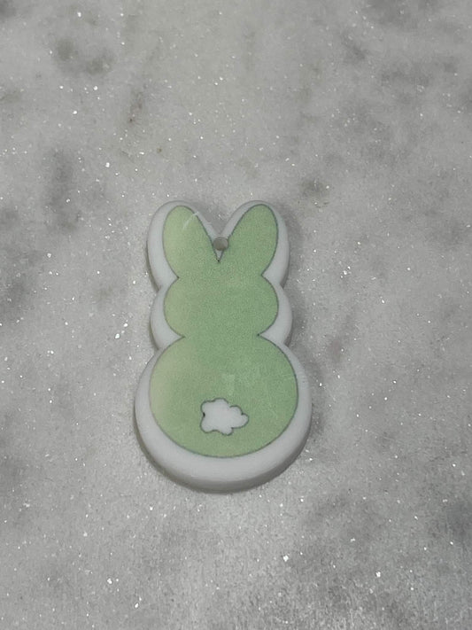 Green bunny butt - Resin Planar Flatback Acrylic Embellishment