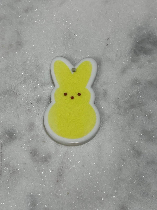 Yellow bunny treat - Resin Planar Flatback Acrylic Embellishment